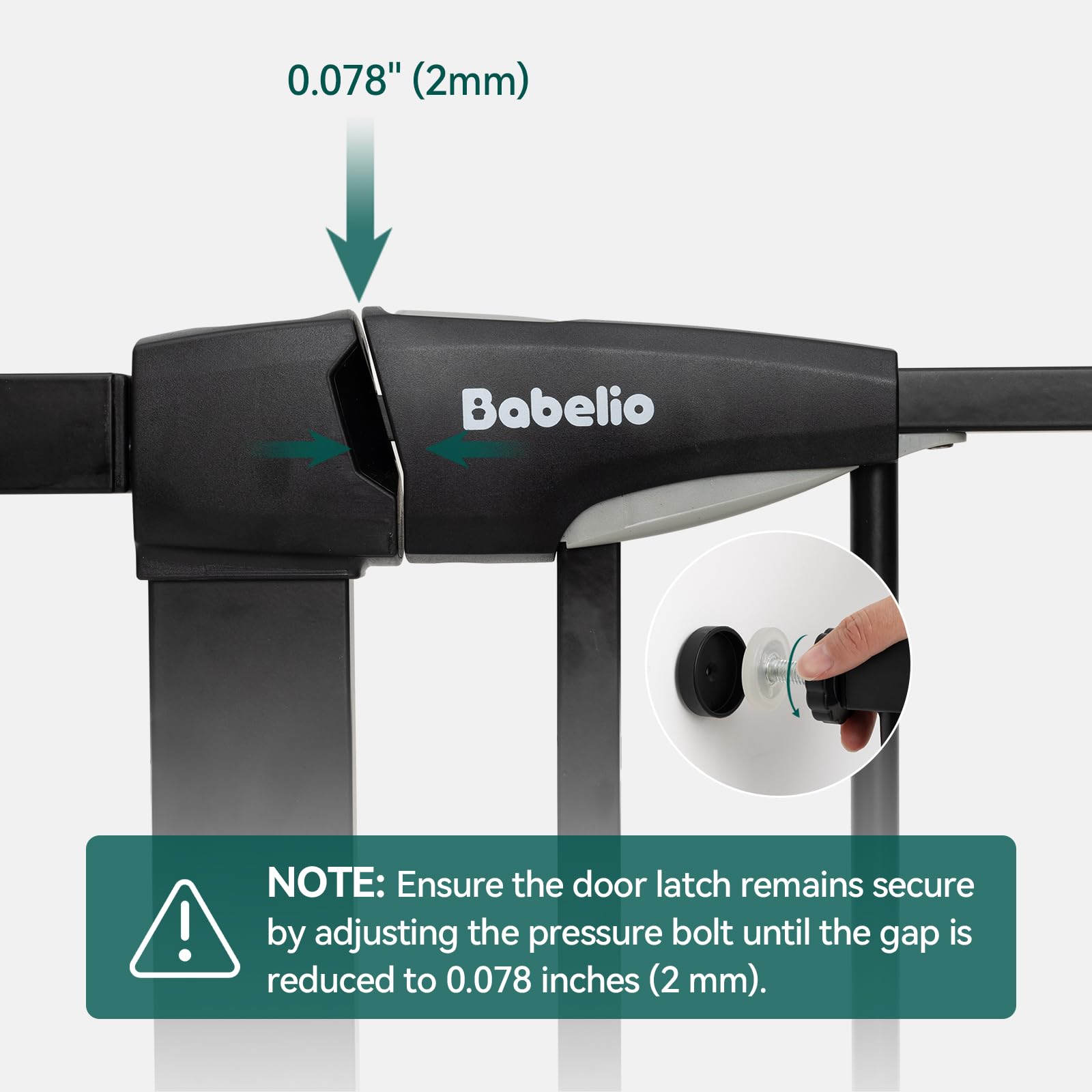 Babelio Auto Close Baby Gate with Cat Door,29-43" Metal Gate for Doorway,Stairs, House,Easy Walk Thru with Pet Door,Includes 4 Wall Cups and 3 Extension Pieces,Black - Image 7