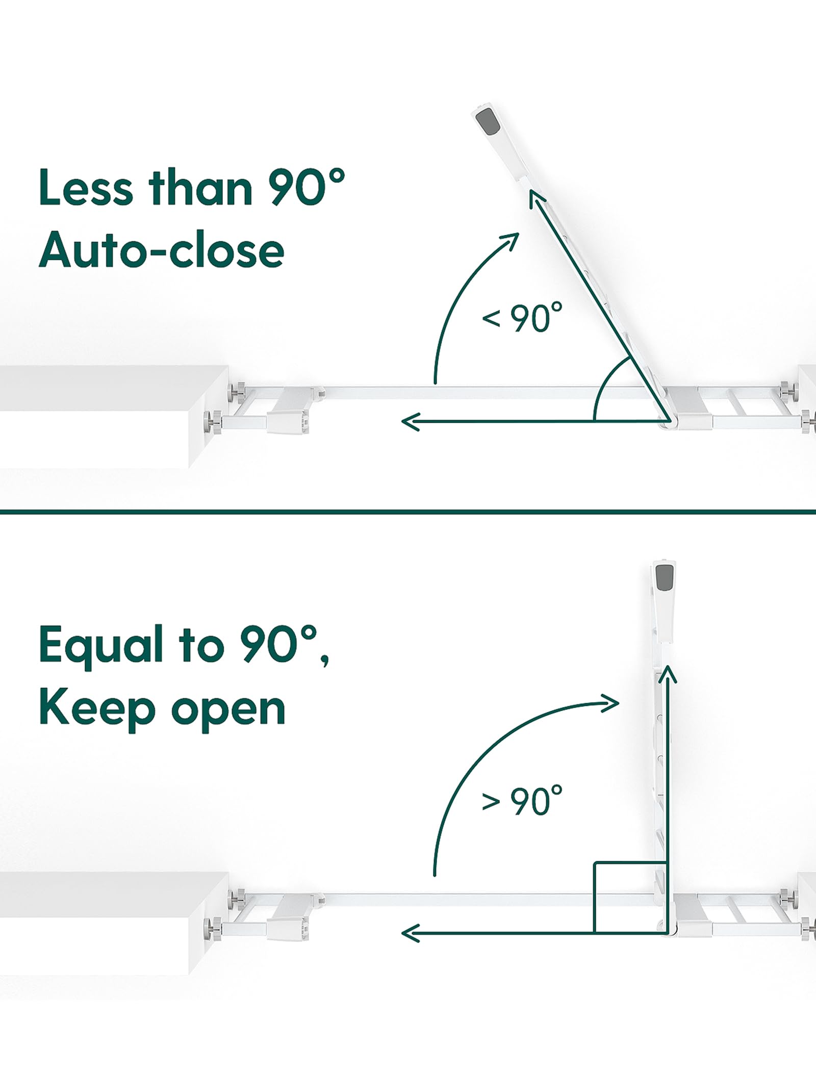 BABELIO New Version Baby Gate with Cat Door Adjustable,29-40" Metal Pet Door for Stairs & Doorways,Pressure Mounted,No Tools Needed,White - Image 5