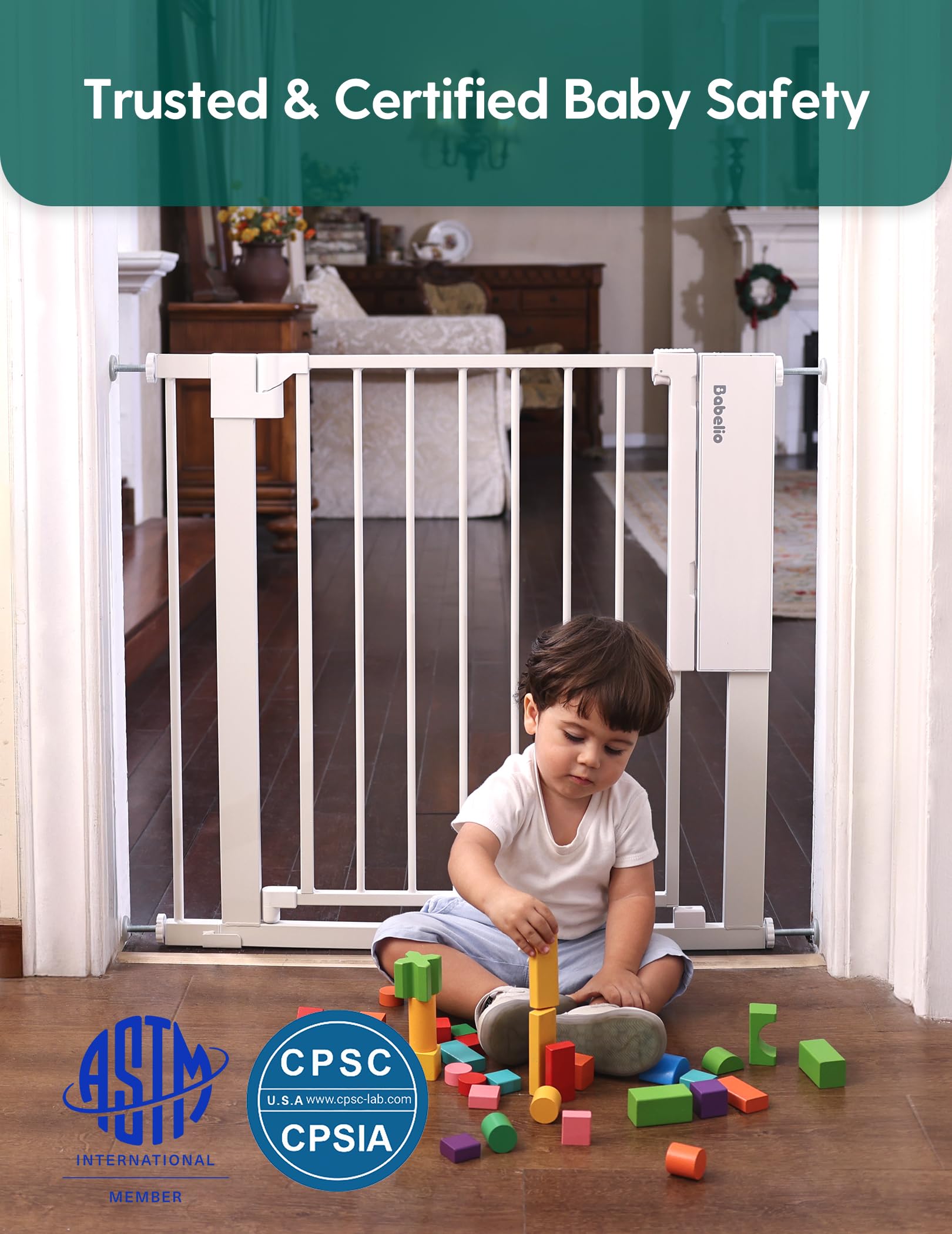 Babelio Smart Baby/Pet Gate, New Generation of Safety Gate with Infrared Auto-Unlock & No Bottom Bar Baby Gate - Image 6