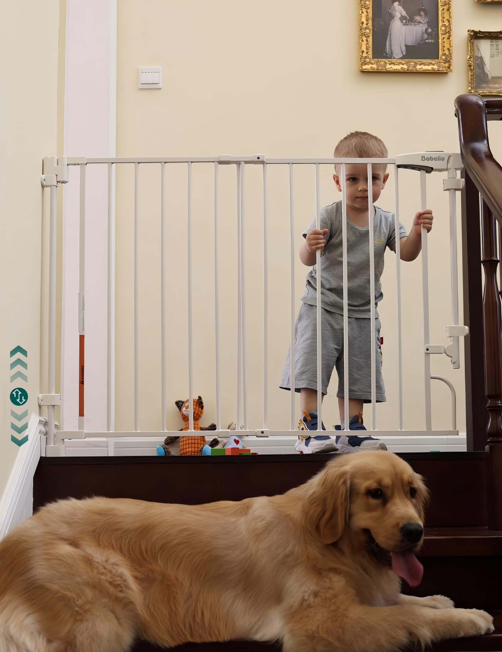 Babelio Smart Baby/Pet Gate, New Generation of Safety Gate with Infrared Auto-Unlock & Removable Baby Gate (White) - Image 9